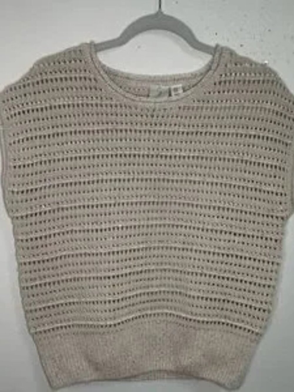 Glittery loose knit crochet sweater vest